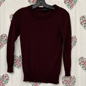 J. Crew Merino Wool Sweater in Rich Burgundy
